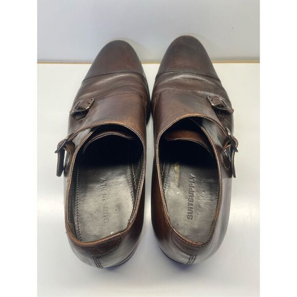 SUITSUPPLY Brown Leather Double Monk Strap Dress Men’s Shoes EU 42/ 8 US main image 10